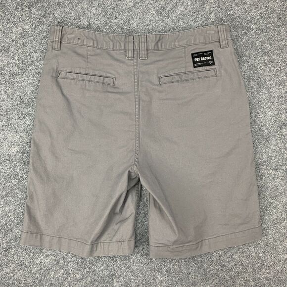Fox Racing Walking Shorts Mens 28 Ash Gray Flat Front Stretch Cotton Chino - Picture 7 of 13